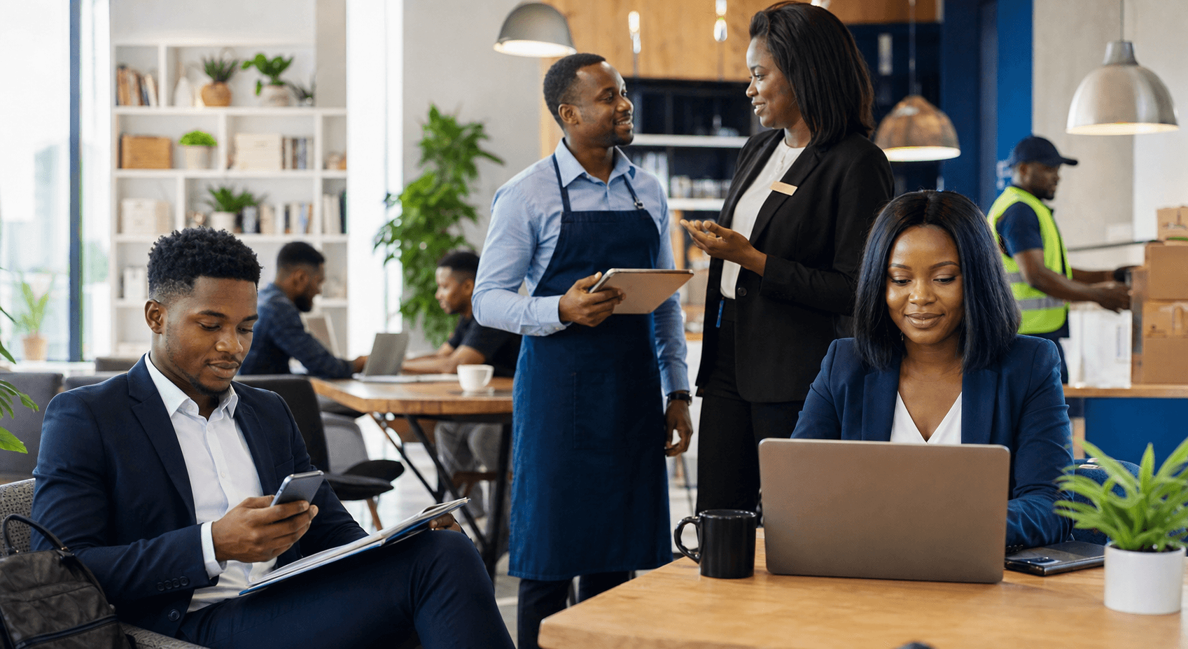 Nigerian job seekers, recruiters, hospitality professionals, and logistics candidates in a professional employment marketplace